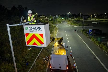 Aylesford Electrical Engineer maintaining LED lighting