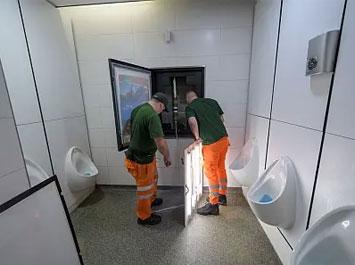 Metcor engineers inspecting retail park washrooms